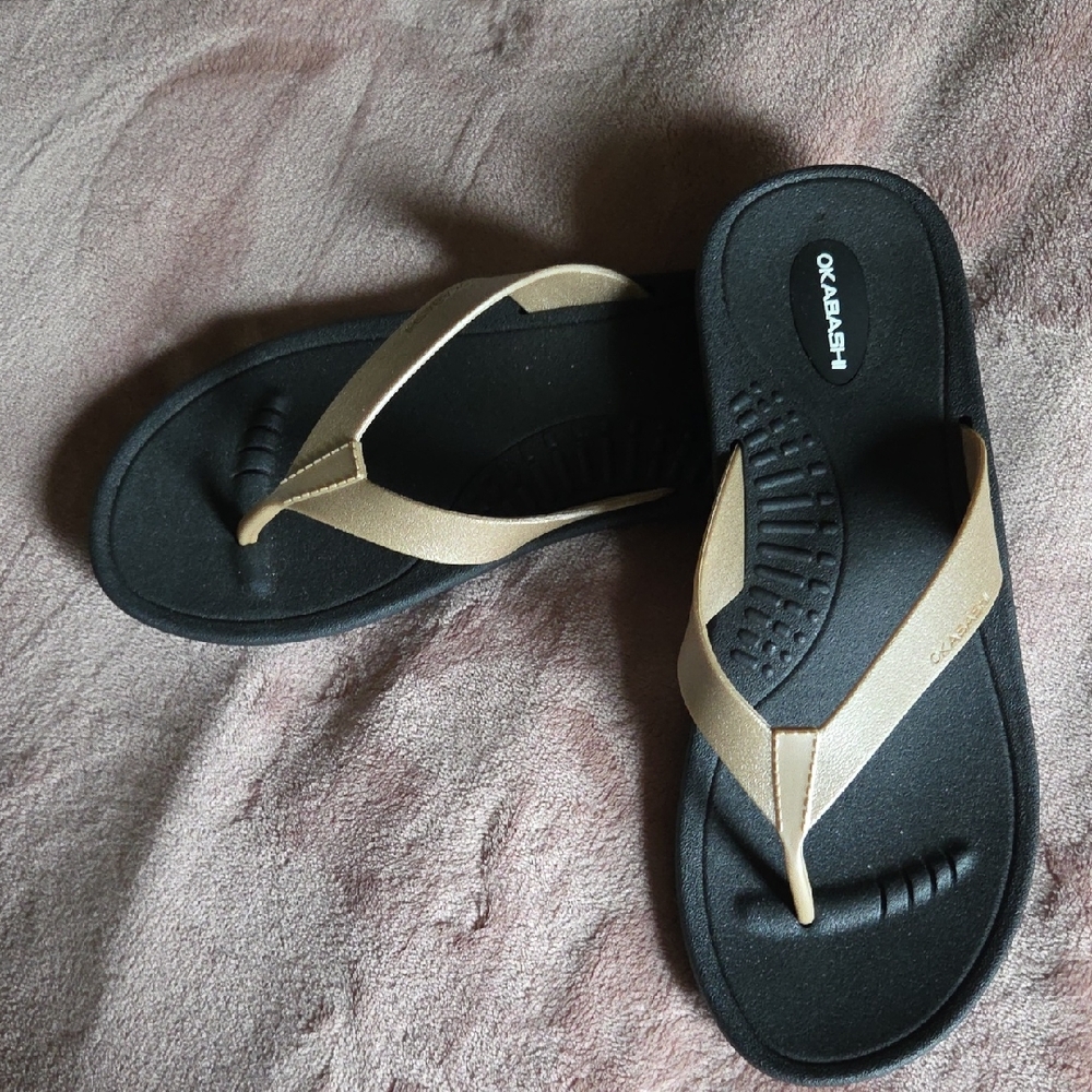 Black/Tan Okabashi Sandals